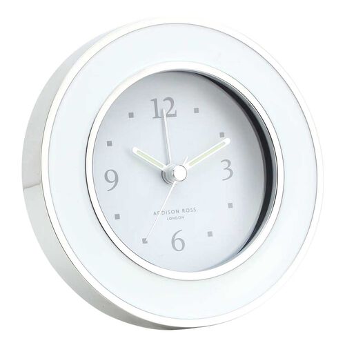 Addison Ross White & Silver Alarm Clock
